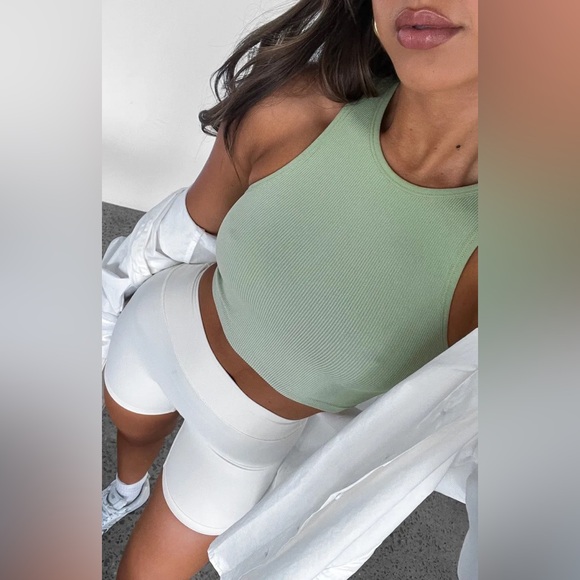 White Fox Boutique Tops - White Fox Boutique Your Vibe Seamless Tank Sage Size S/M